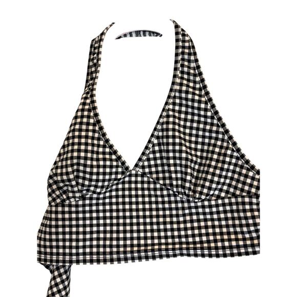 ALTAR'D STATE Women's Checkered Halter Top Black & White 70s Costume Medium - Picture 2 of 5